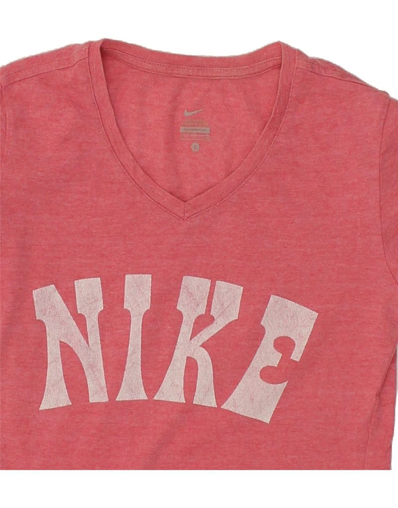 NIKE Womens Graphic T-Shirt Top UK 10 Small Pink Cotton Vintage Nike and Second-Hand Nike from Messina Hembry 