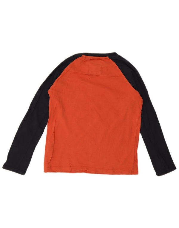 Fat Face Boys Graphic Top Long Sleeve 8-9 Years Orange Colourblock Cartoon