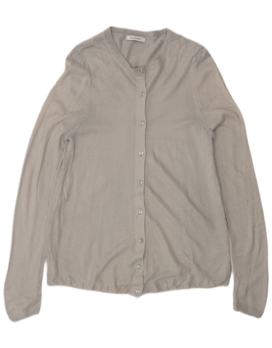 Marks & Spencer Womens Cardigan Sweater UK 12 Medium Grey Acrylic