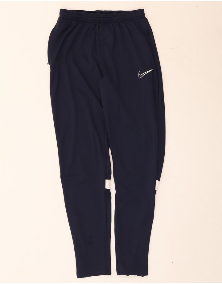 Nike Mens Dri Fit Tracksuit Trousers Medium Navy Blue Colourblock