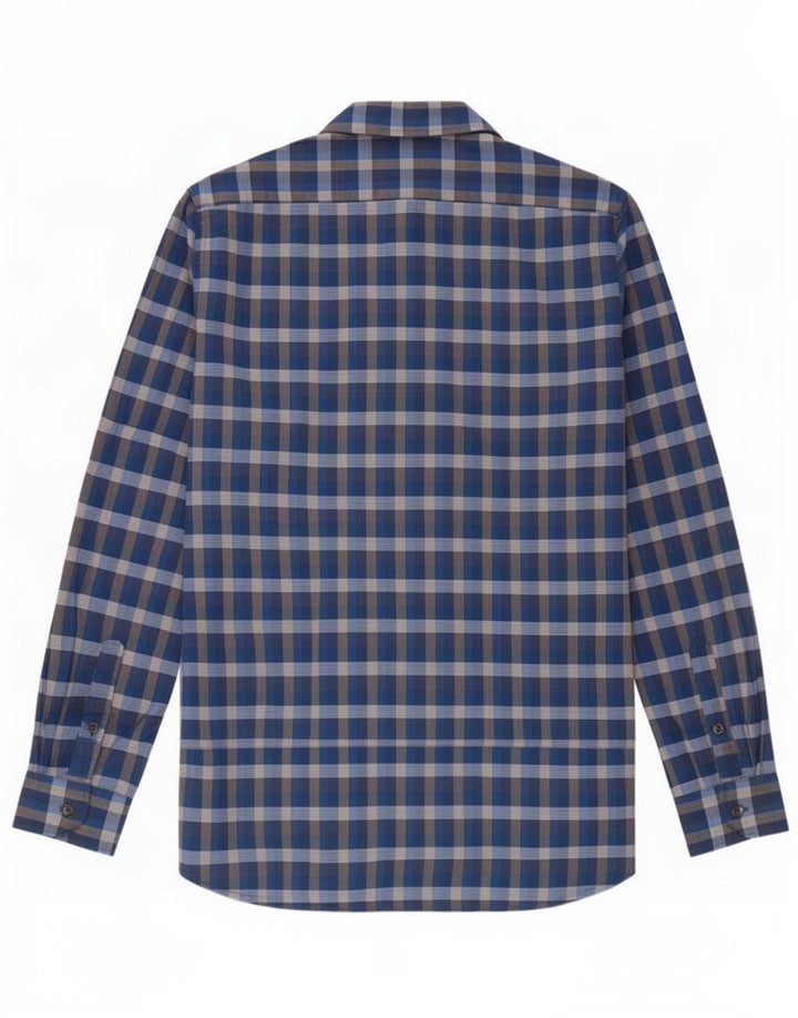 Lacoste Mens Classic Fit Shirt Size 40 Medium Blue Check Cotton