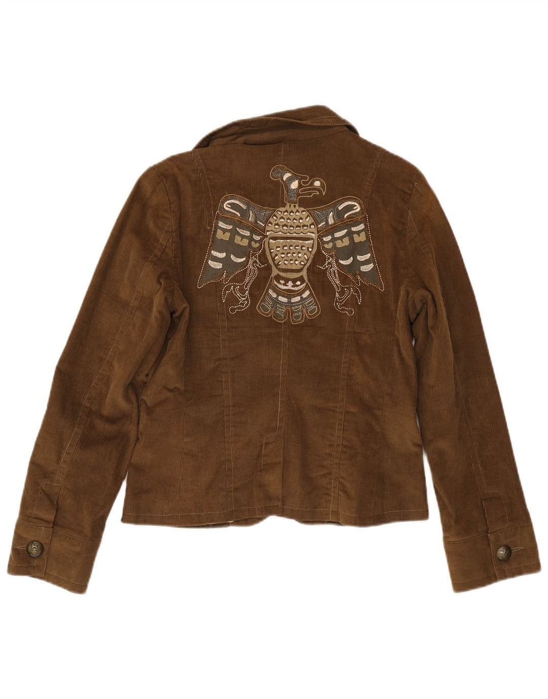 Extyn Womens 2 Button Corduroy Blazer Jacket UK 12 Medium Brown Cotton