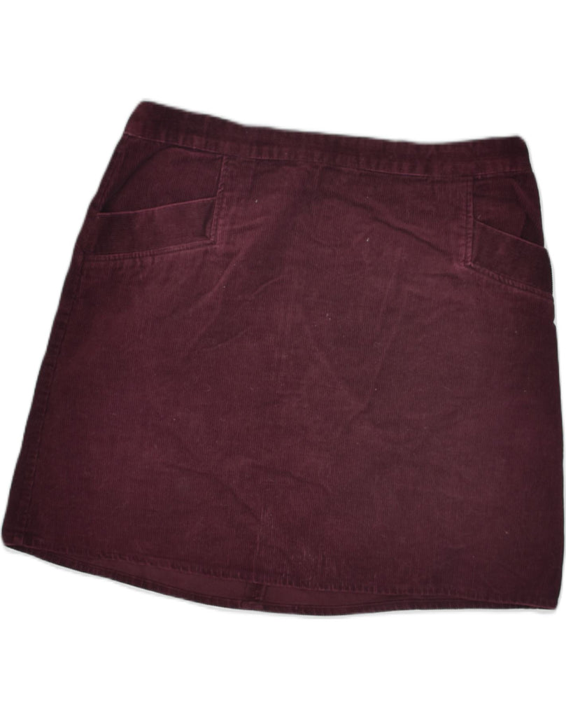 OASIS Womens Mini Corduroy Skirt UK 14 Large W32 Burgundy Cotton | Vintage Oasis | Thrift | Second-Hand Oasis | Used Clothing | Messina Hembry 