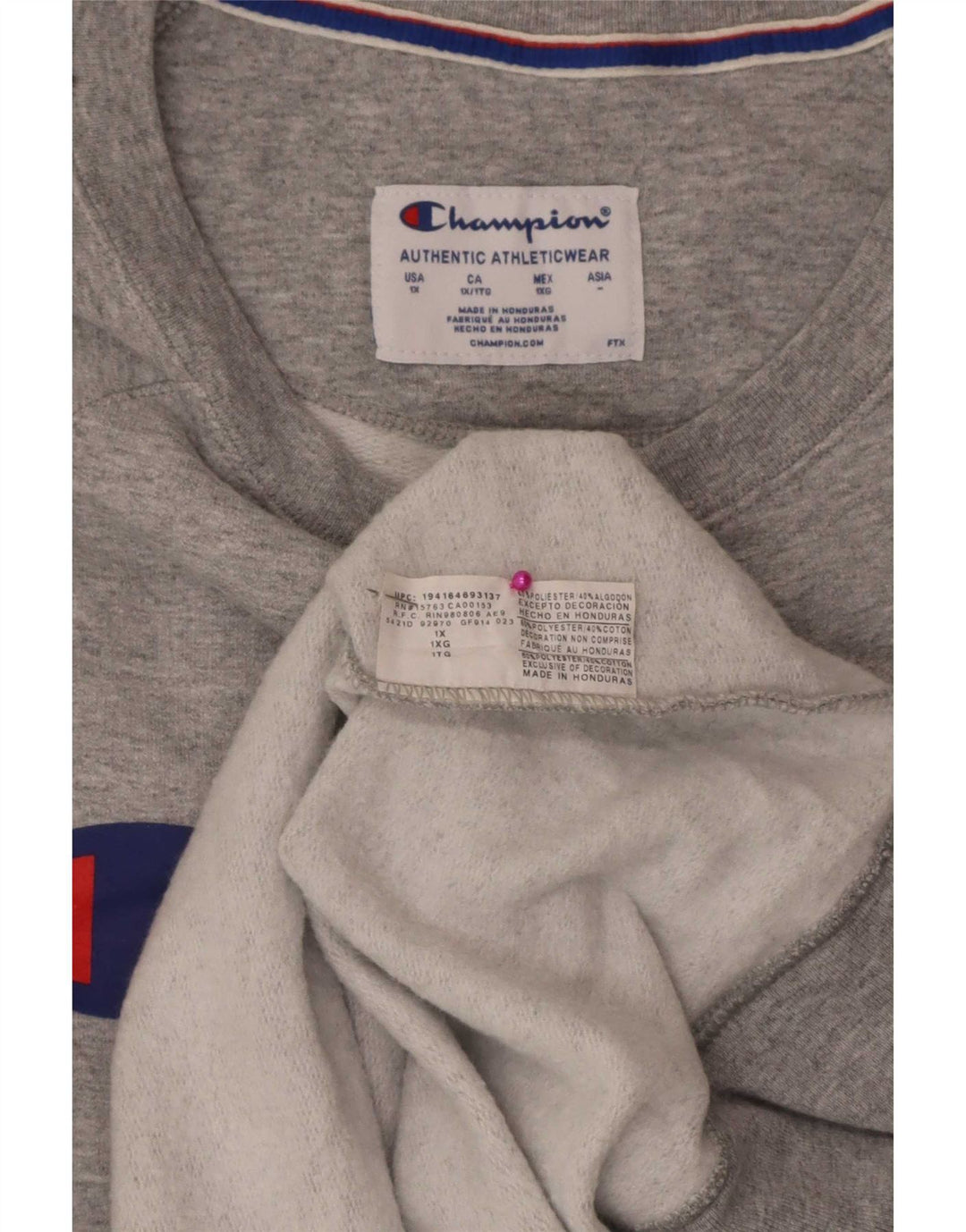 Champion Mens Graphic Sweatshirt Jumper XL Grey Polyester