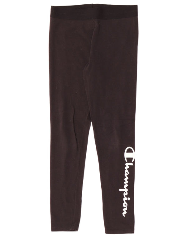 Champion Girls Graphic Leggings 13-14 Years XL Black Cotton