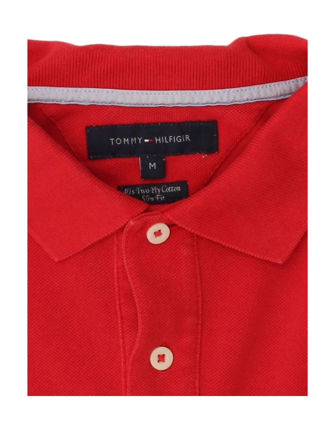 TOMMY HILFIGER Mens Slim Fit Polo Shirt Medium Red Cotton Vintage Tommy Hilfiger and Second-Hand Tommy Hilfiger from Messina Hembry 