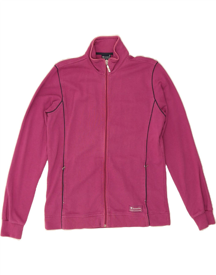 CHAMPION Womens Tracksuit Top Jacket UK 16 Large Pink Cotton Vintage Champion and Second-Hand Champion from Messina Hembry 