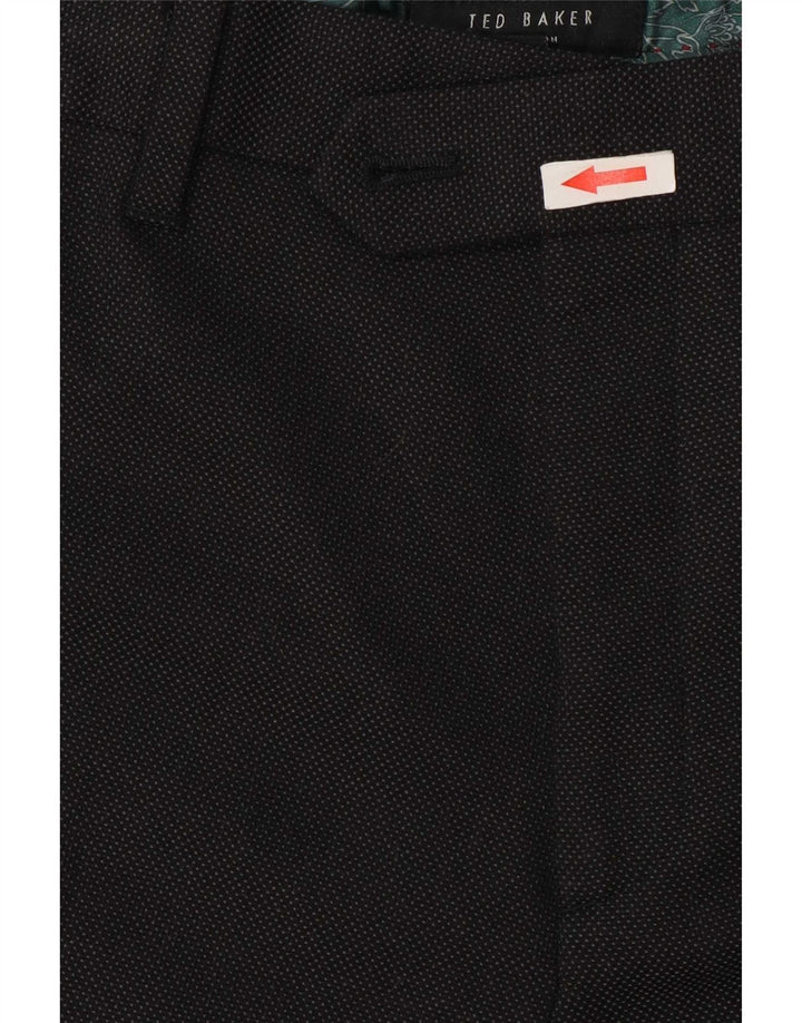 Ted Baker Mens Straight Suit Trousers W36 L32 Grey Spotted Polyester