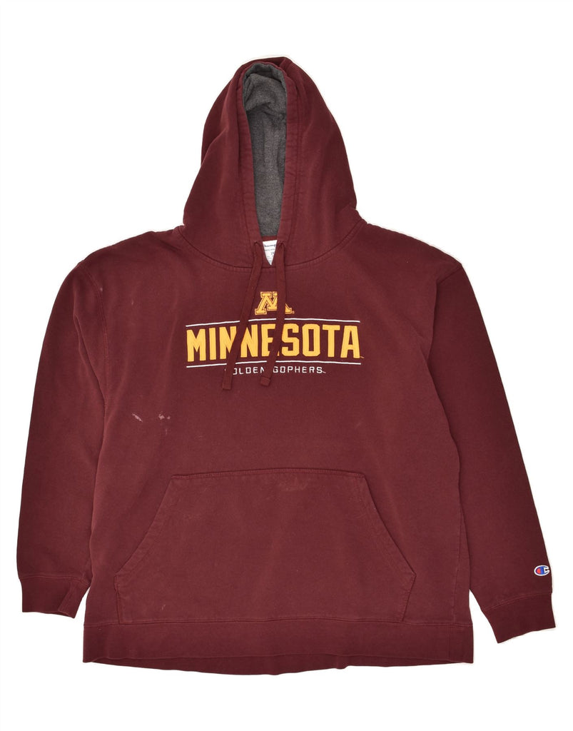 CHAMPION Mens Minnesota Graphic Hoodie Jumper 2XL Maroon Cotton | Vintage Champion | Thrift | Second-Hand Champion | Used Clothing | Messina Hembry 