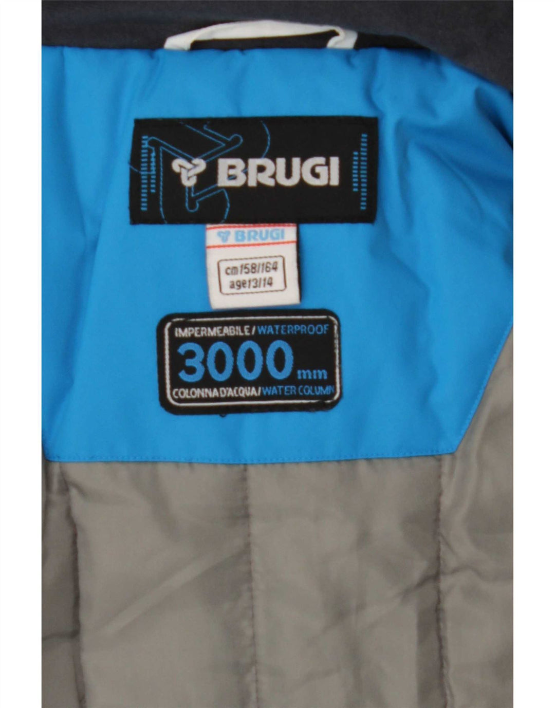 Brugi Boys Hooded Rain Jacket 13-14 Years Blue Colourblock