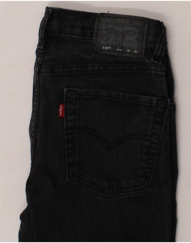 LEVI'S Boys 510 Skinny Jeans 15-16 Years W28 L30 Black Cotton Vintage Levi's and Second-Hand Levi's from Messina Hembry 
