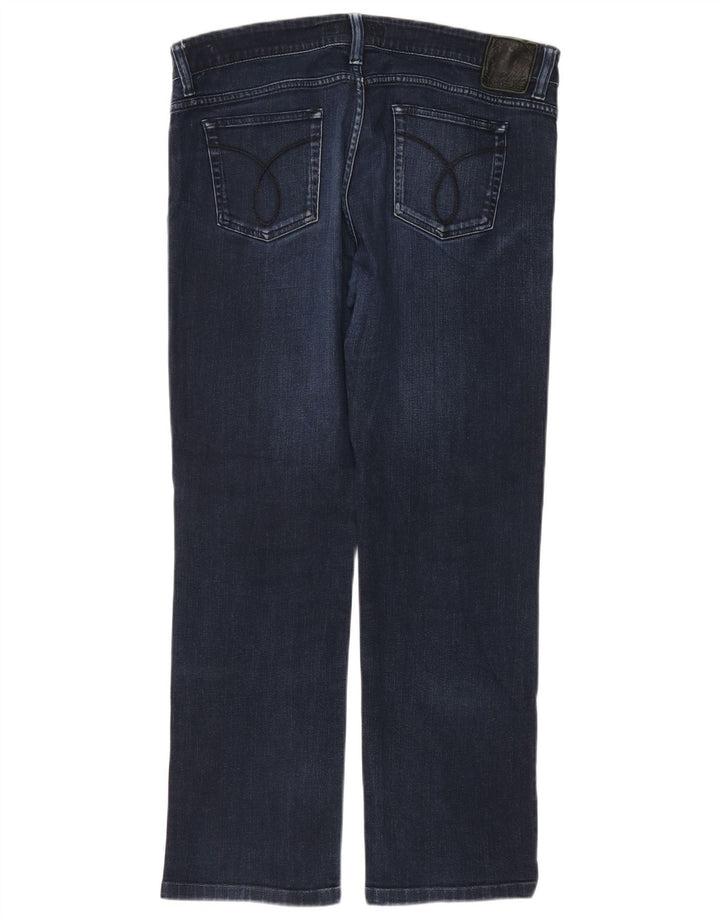 Calvin Klein Mens Regular Straight Jeans W34 L30 Navy Blue Cotton