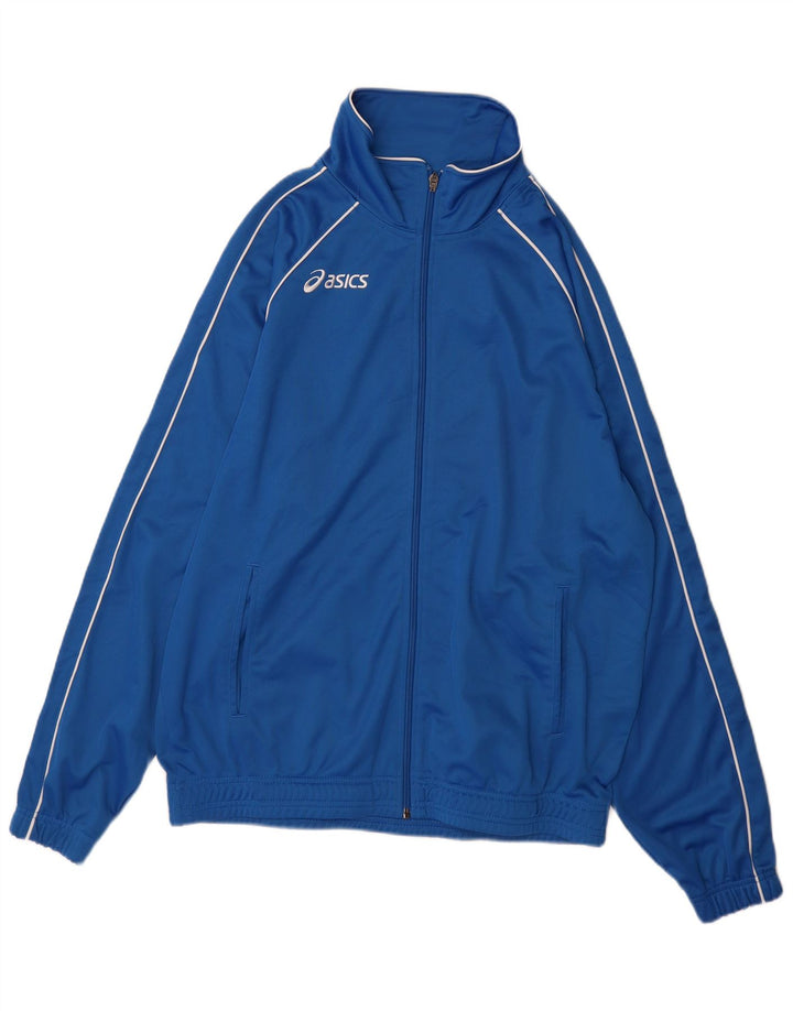 Asics Mens Tracksuit Top Jacket XL Blue Polyester