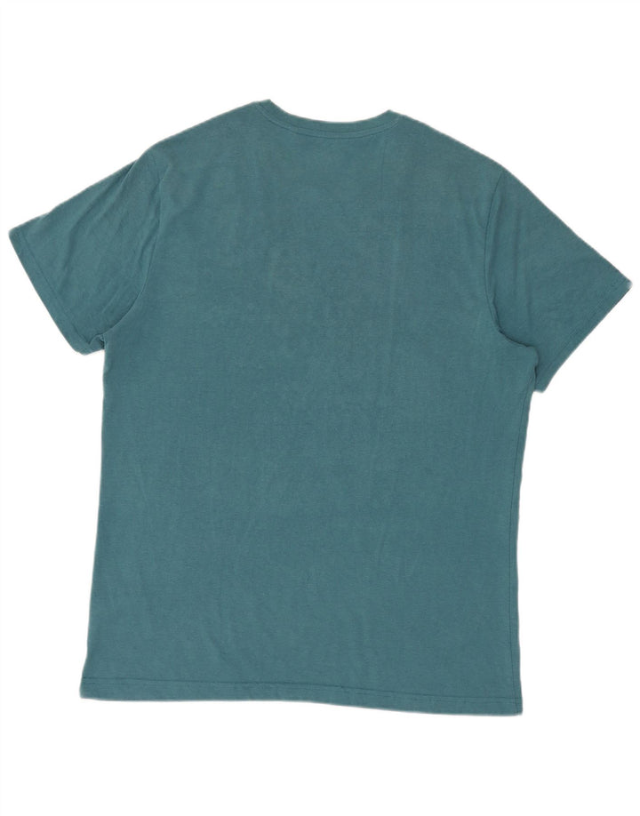 Penguin Mens Graphic T-Shirt Top XL Blue Cotton