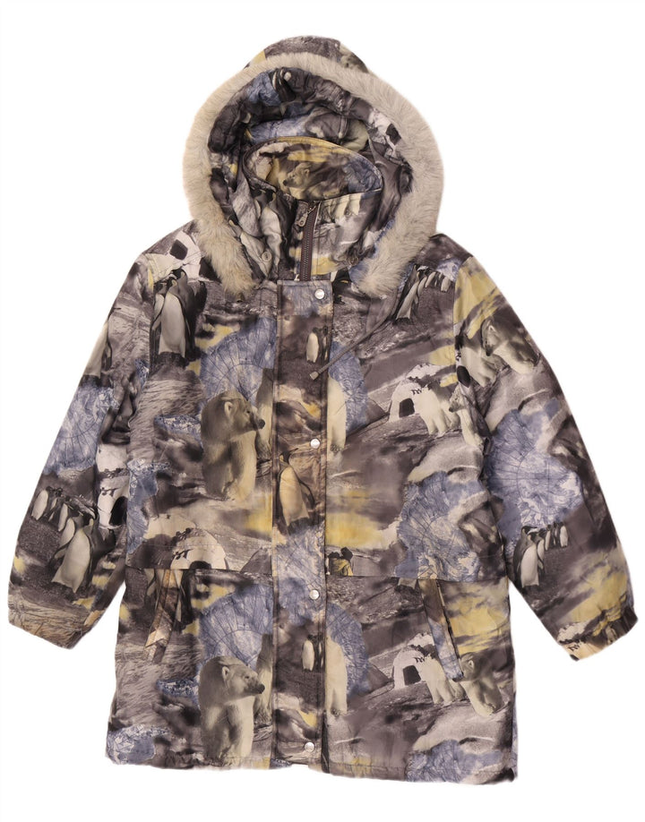 Vintage Womens Hooded Windbreaker Coat UK 14/16 Large Multicoloured