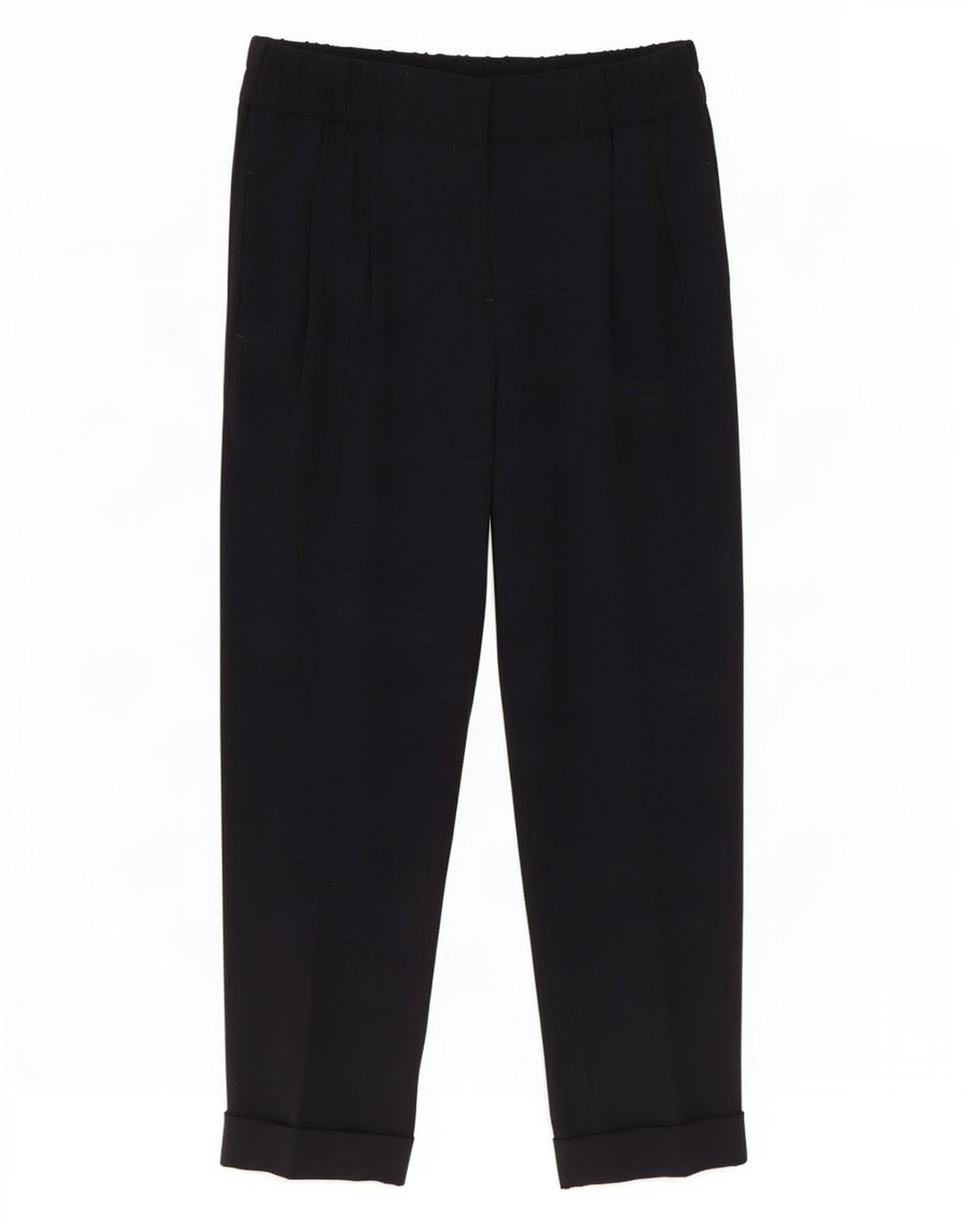 Massimo Dutti Womens Cropped Trousers EU 40 Medium W30 L25 Black Viscose