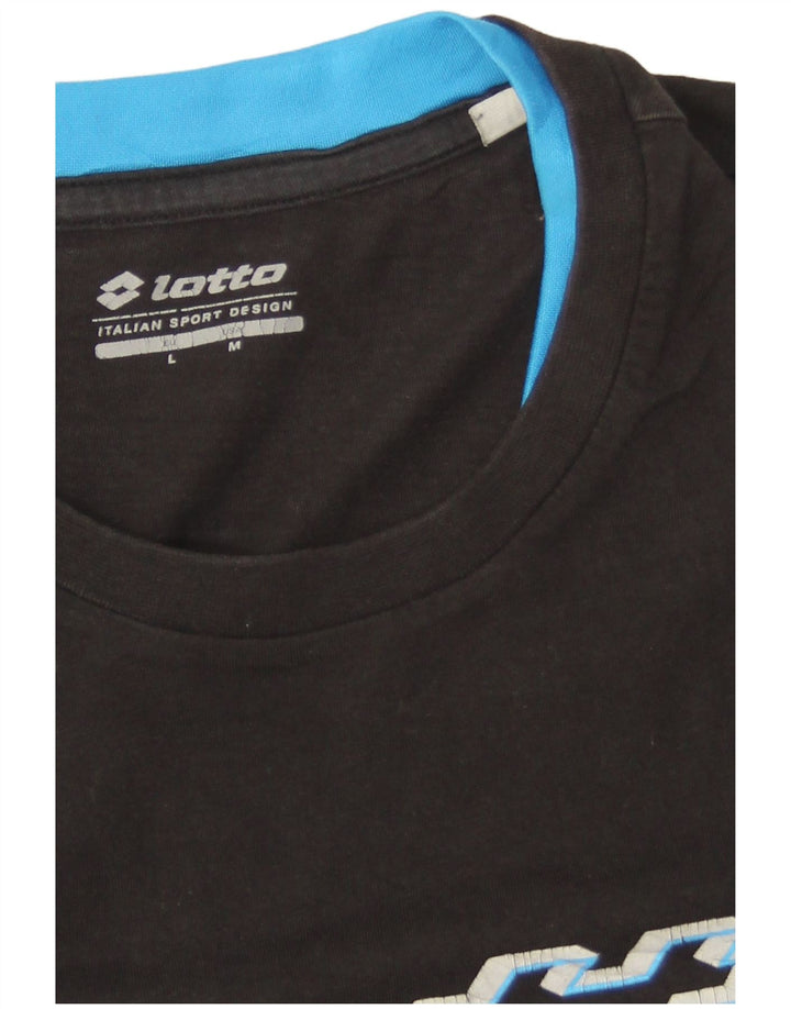 LOTTO Mens Graphic T-Shirt Top Medium Black