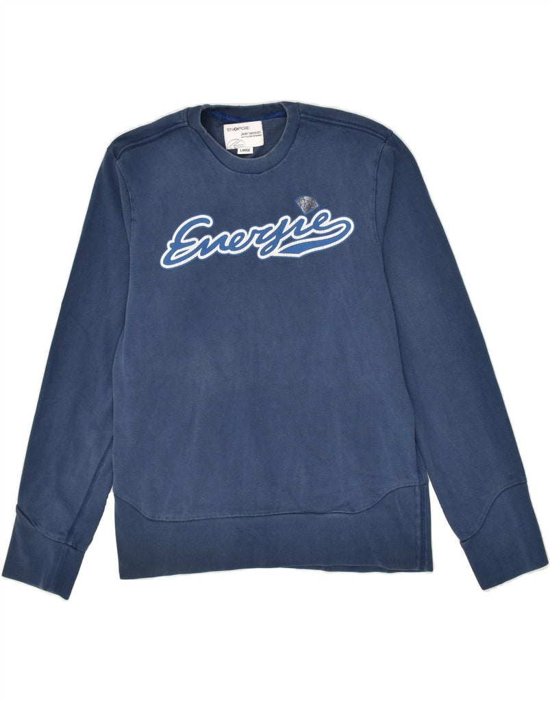 ENERGIE Boys Graphic Sweatshirt Jumper 14-15 Years Large Navy Blue | Vintage Energie | Thrift | Second-Hand Energie | Used Clothing | Messina Hembry 