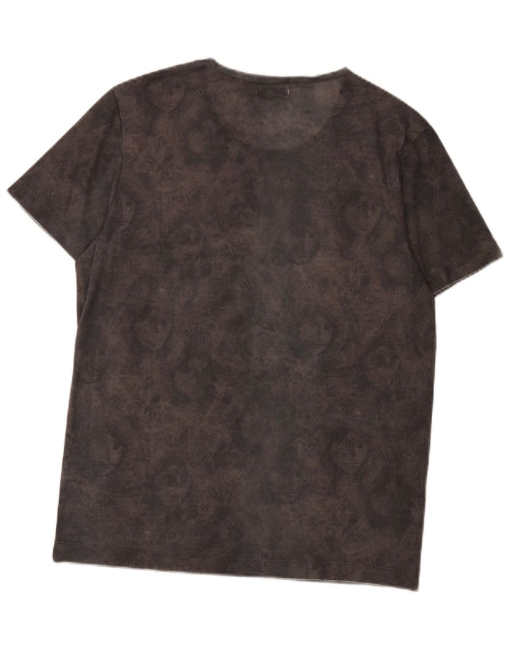 Rifle Mens Graphic T-Shirt Top Medium Grey Tie Dye
