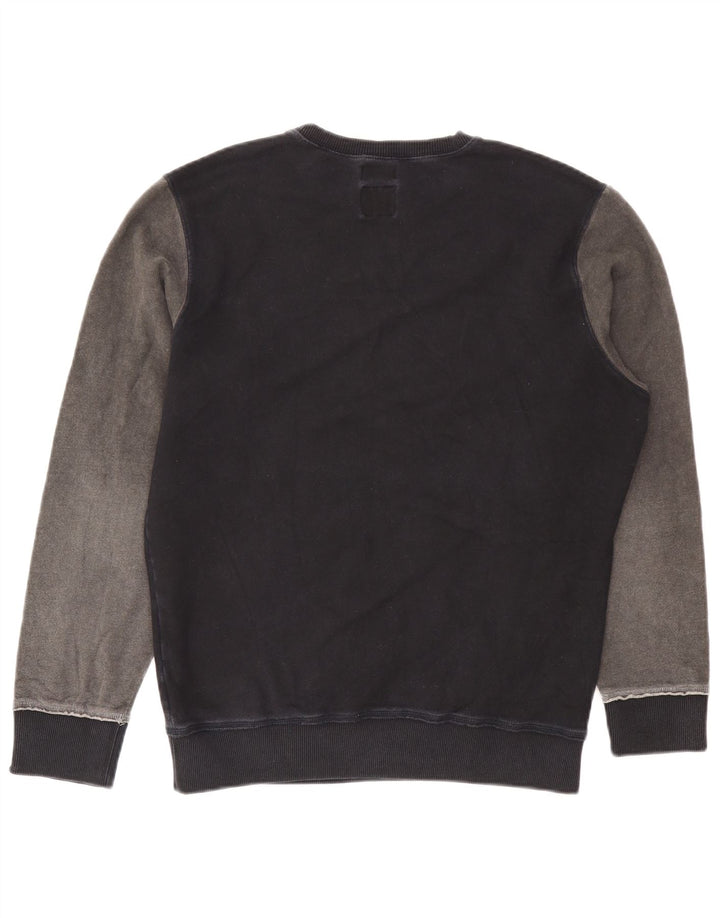 Diesel Mens Sweatshirt Jumper Medium Navy Blue Colourblock Cotton