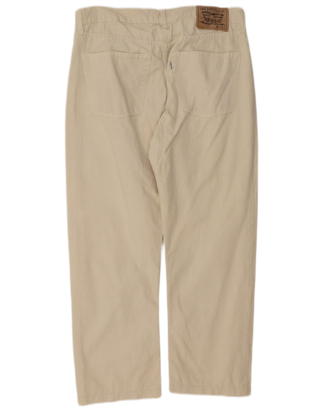 LEVI'S Mens 458 Straight Cropped Trousers W34 L24 Beige Cotton