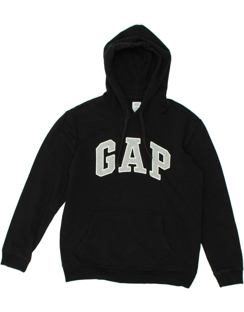 GAP Womens Graphic Hoodie Jumper UK 10 Small Black Cotton | Vintage Gap | Thrift | Second-Hand Gap | Used Clothing | Messina Hembry 