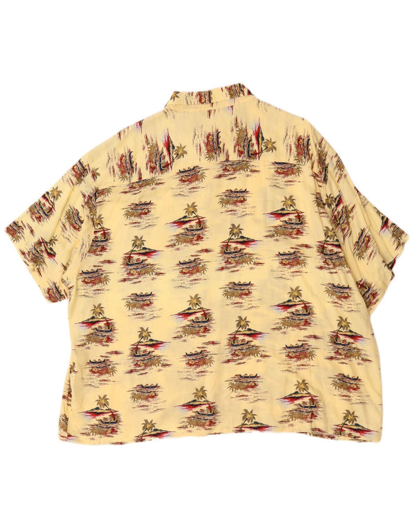 Puritan Mens Hawaiian Short Sleeve Shirt 3XL Yellow Viscose