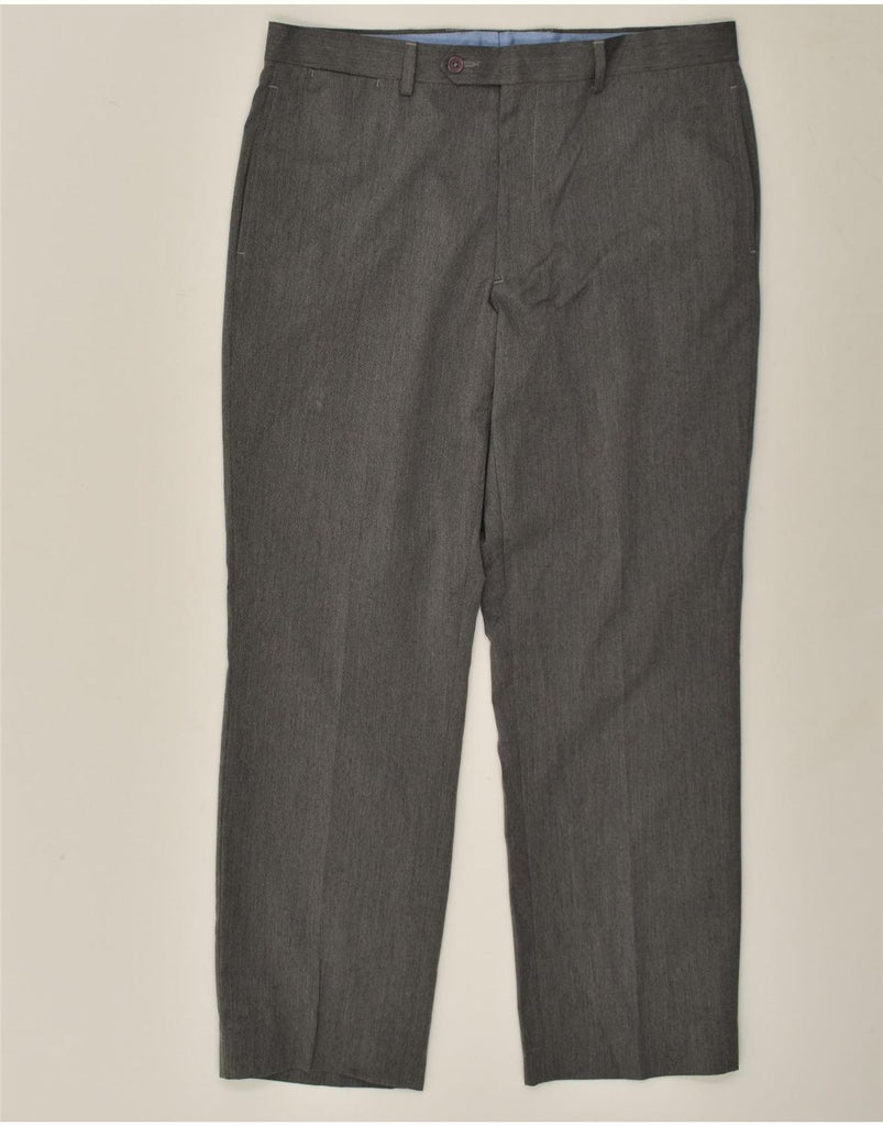 TOMMY HILFIGER Mens Straight Chino Trousers W34 L29  Grey Polyester | Vintage Tommy Hilfiger | Thrift | Second-Hand Tommy Hilfiger | Used Clothing | Messina Hembry 