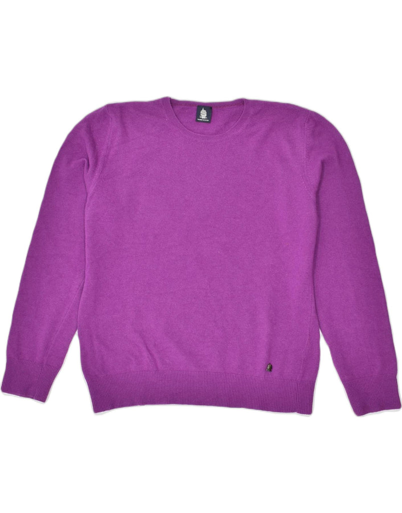 MARINA YACHTING Womens Crew Neck Jumper Sweater UK 16 Large Purple Viscose | Vintage | Thrift | Second-Hand | Used Clothing | Messina Hembry 