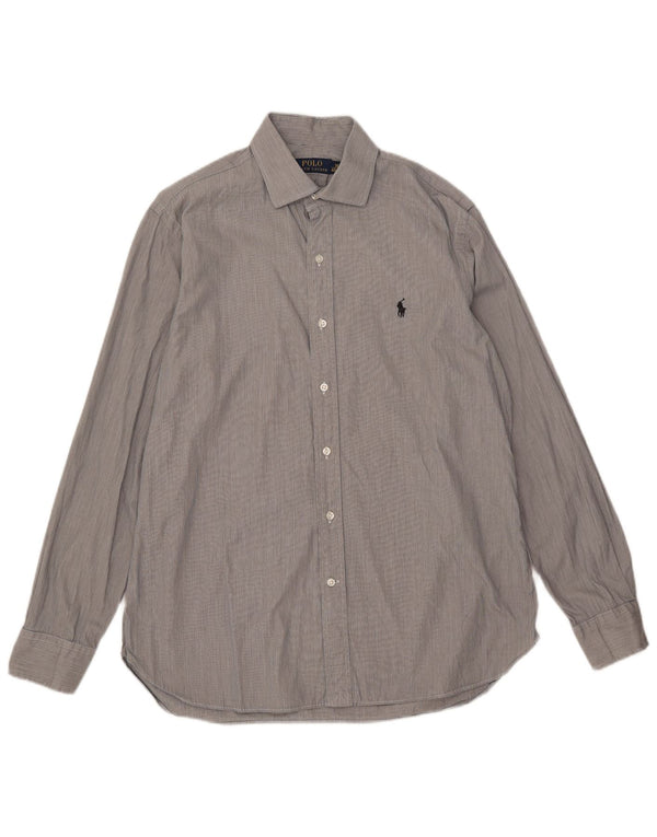 Polo Ralph Lauren Mens Shirt Size 40/41 16 Large Grey Pinstripe Cotton