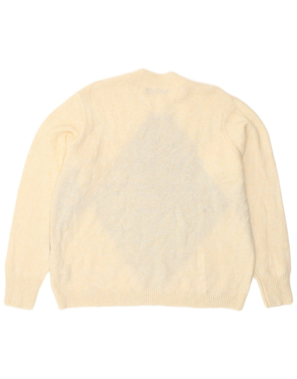 Marks & Spencer Womens Crew Neck Jumper Sweater UK 16 Large Off White