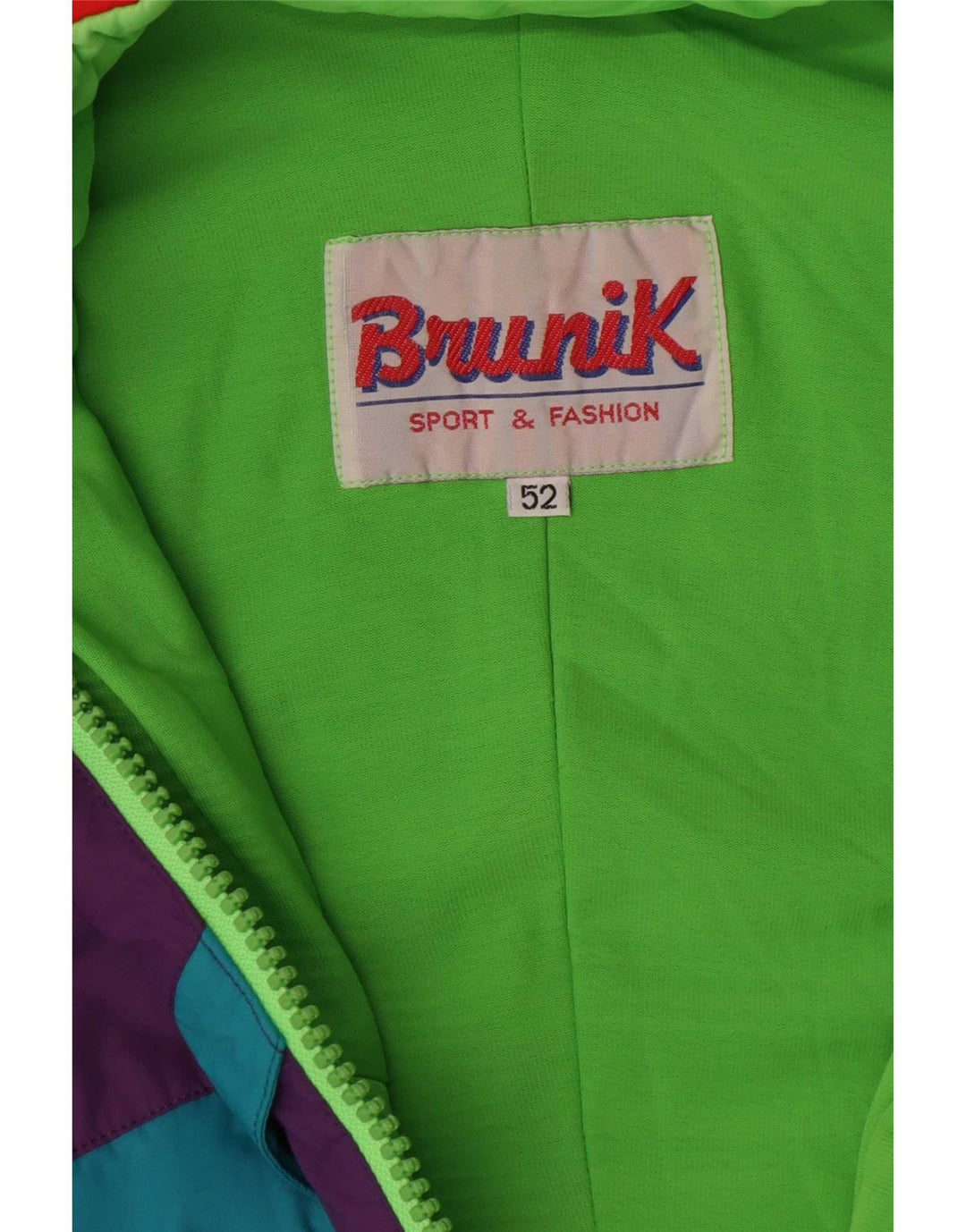 Brunik Mens Ski Jumpsuit IT 52 Large Purple Colourblock Polyamide