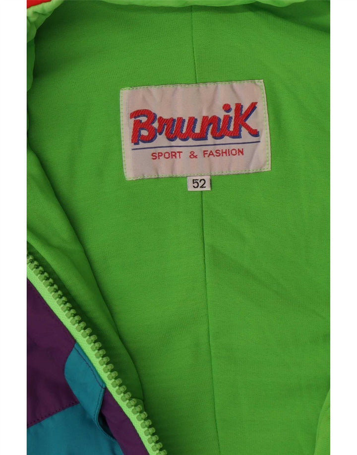 Brunik Mens Ski Jumpsuit IT 52 Large Purple Colourblock Polyamide
