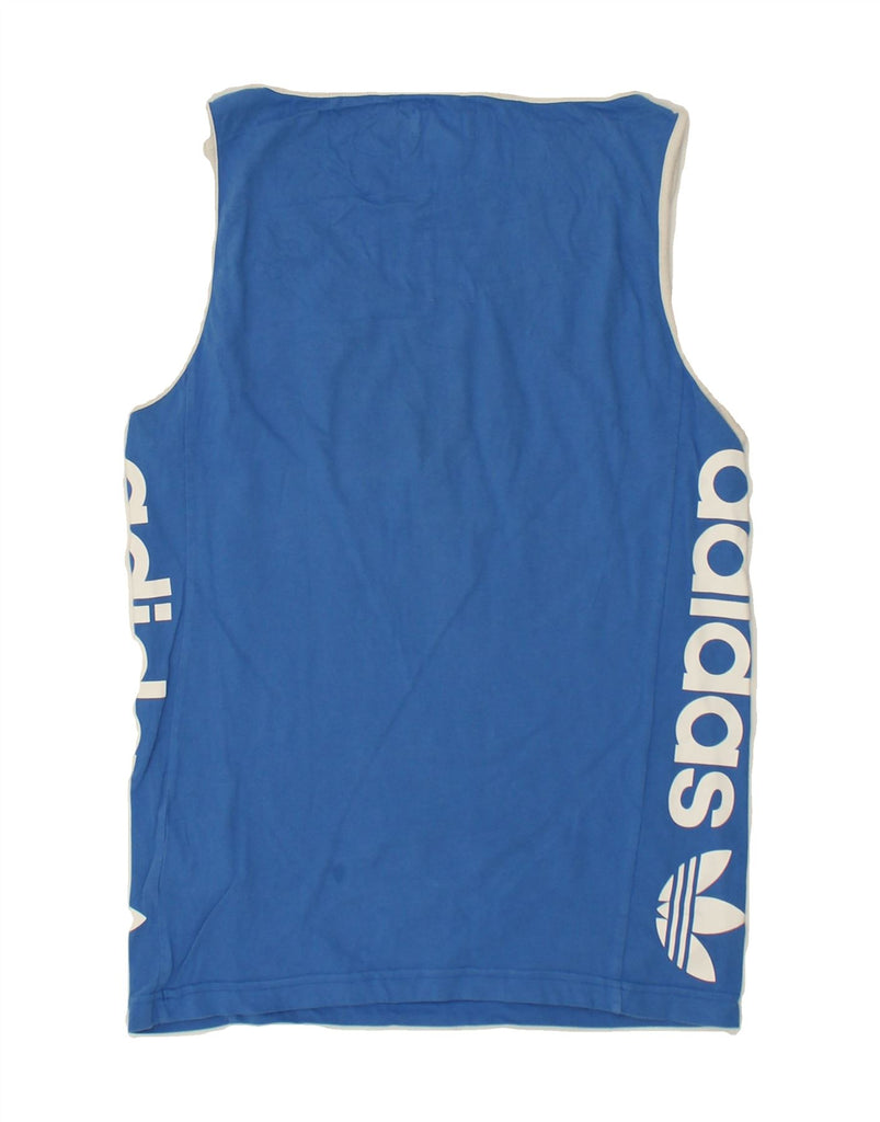 ADIDAS Mens Graphic Vest Top Small Blue Cotton | Vintage Adidas | Thrift | Second-Hand Adidas | Used Clothing | Messina Hembry 