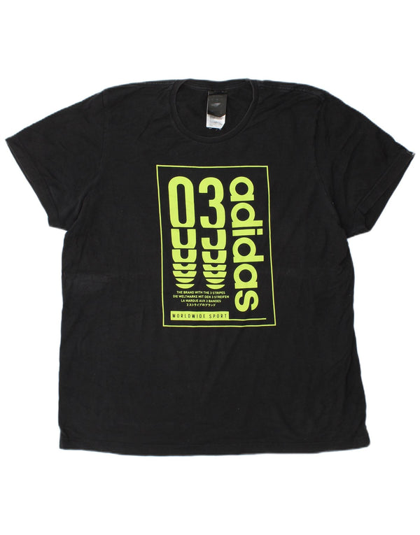Adidas Mens Graphic T-Shirt Top Large Black Cotton