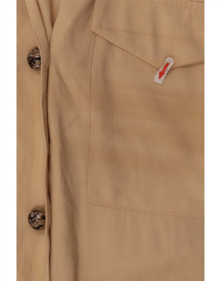 Zara Womens Shirt UK 14 Medium Beige Viscose