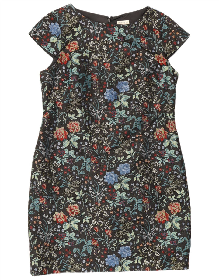 Monsoon Womens Sheath Dress UK 18 XL Black Floral Polyester