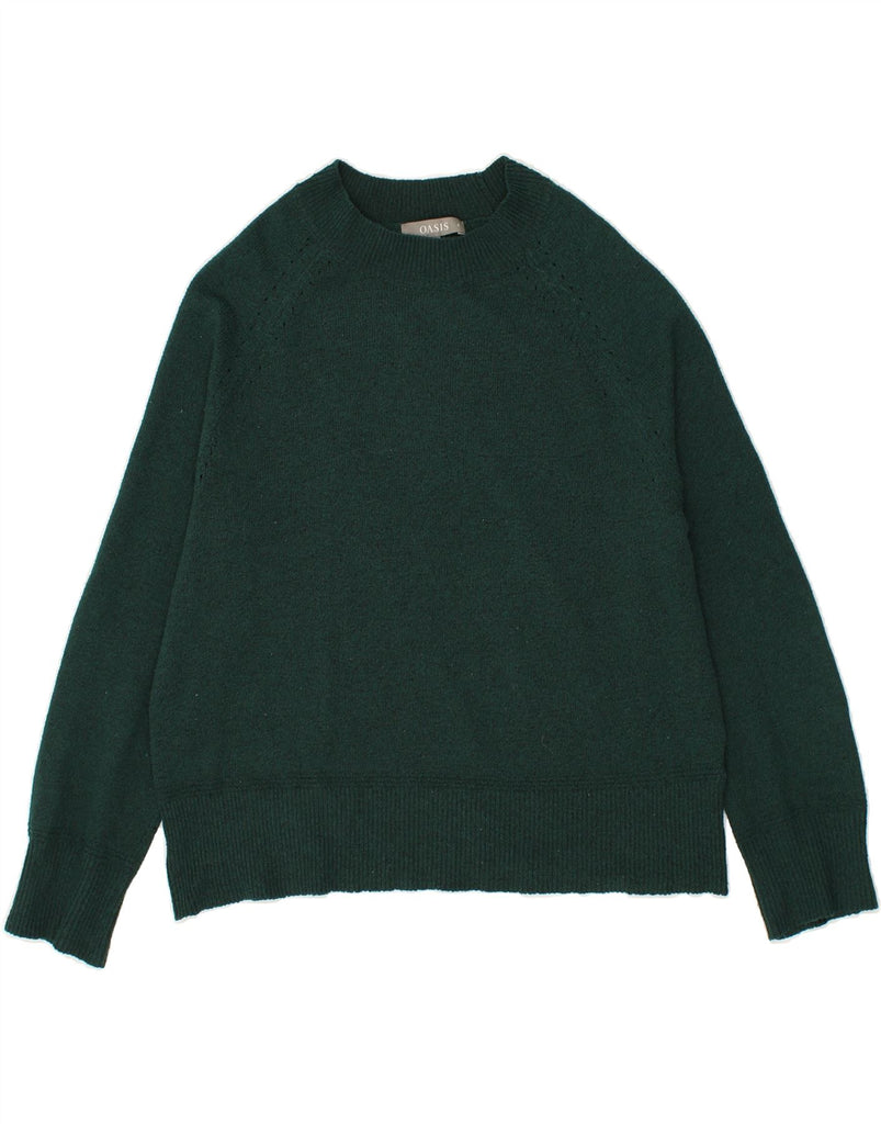 OASIS Womens Crew Neck Jumper Sweater UK 10 Small Green Cotton | Vintage Oasis | Thrift | Second-Hand Oasis | Used Clothing | Messina Hembry 