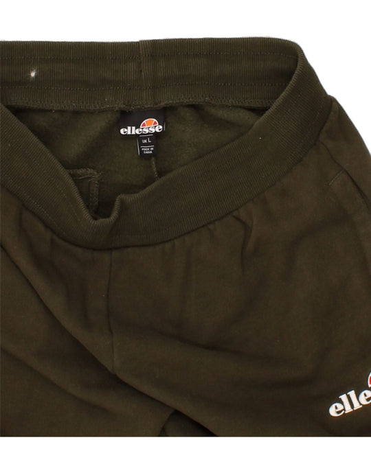 ELLESSE Womens Tracksuit Trousers Joggers UK 14 Large Khaki Vintage Second Hand Clothing Online Messina Hembry