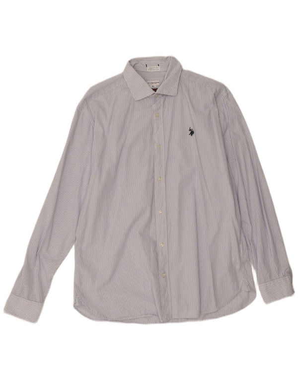 U.S. Polo Assn. Mens Shirt XL Blue Pinstripe Cotton