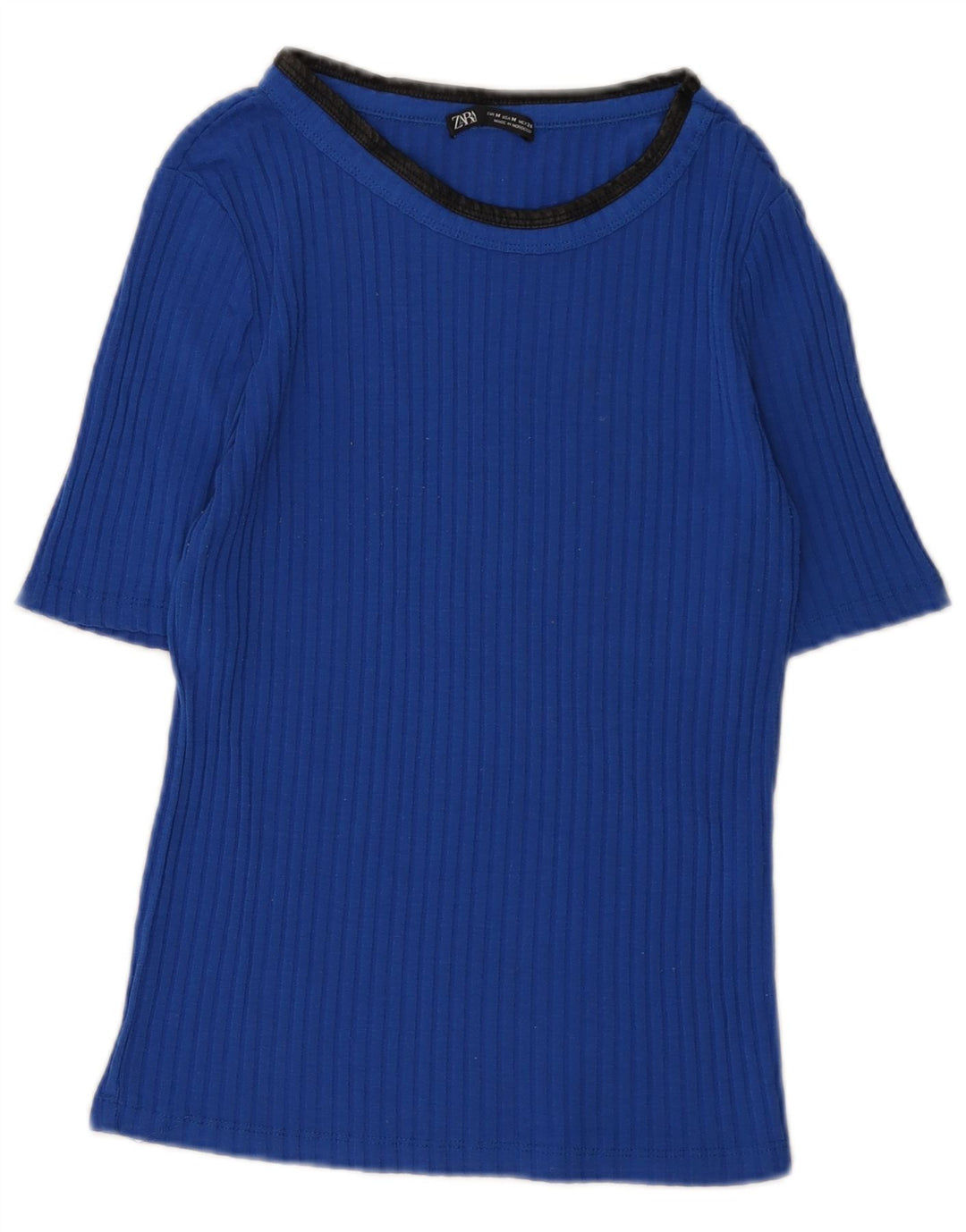 Zara Womens T-Shirt Top UK 12 Medium Blue