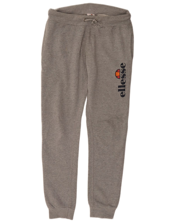 Ellesse Mens Graphic Tracksuit Trousers Joggers Medium Grey Flecked Cotton