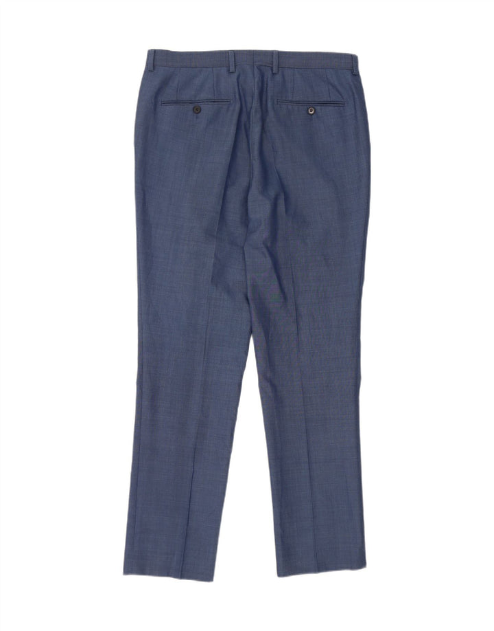 French Connection Mens Slim Suit Trousers W32 L31 Blue Polyester