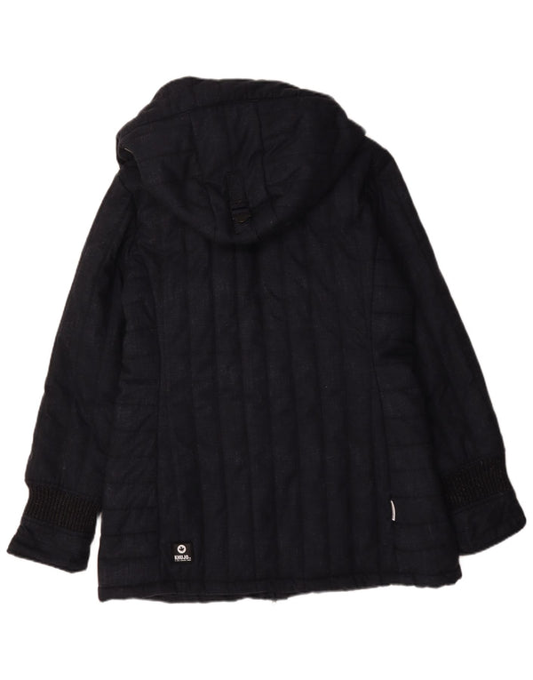 KHUJO Womens Hooded Padded Coat UK 18 XL Navy Blue Polyester