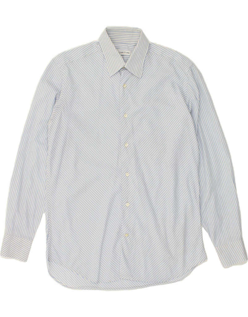 CERRUTI 1881 Mens Shirt Size 15 3/4 40 Medium Blue Pinstripe Cotton | Vintage Cerruti 1881 | Thrift | Second-Hand Cerruti 1881 | Used Clothing | Messina Hembry 