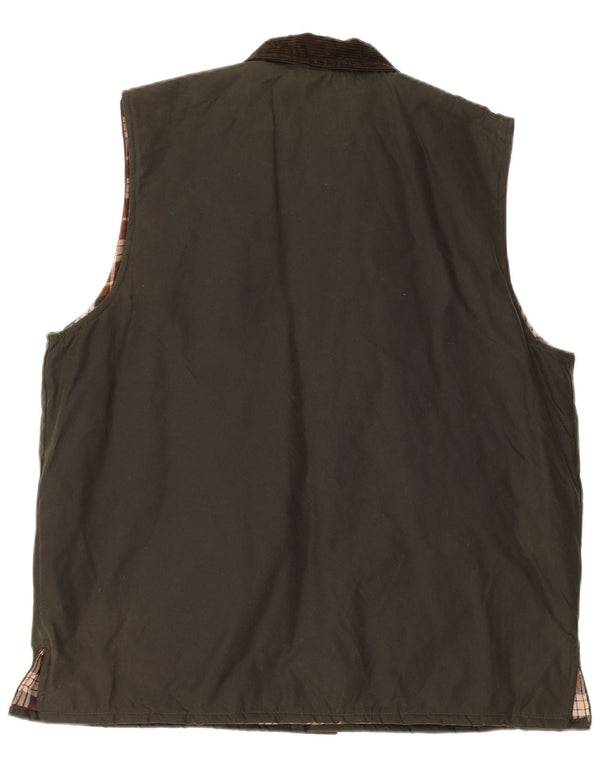 Hoggs Of Fife Womens Waxed Cotton Gilet UK 40 Large Khaki