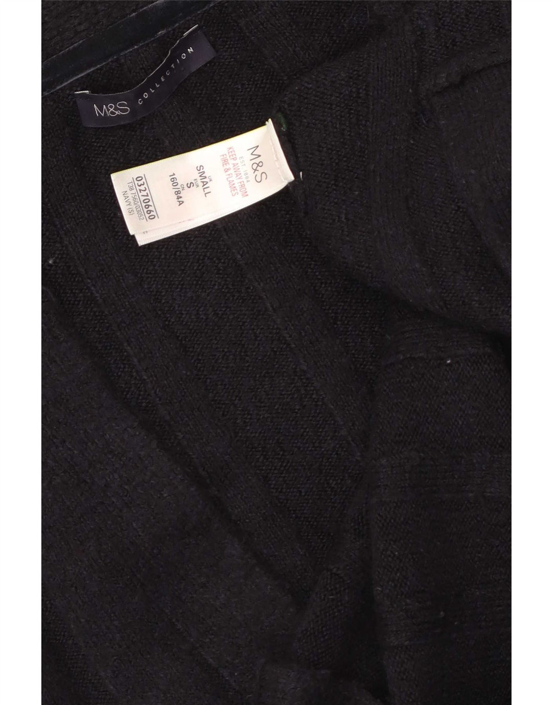 Marks & Spencer Womens Longline Open Cardigan Sweater UK 10 Small Navy Blue
