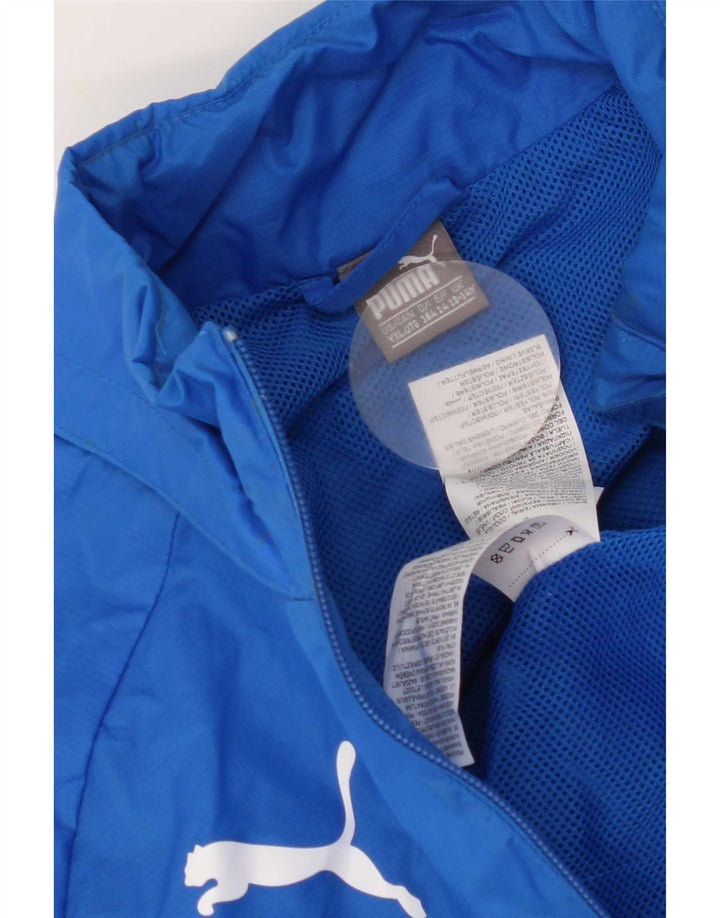 Puma Boys Italia Graphic Tracksuit Top Jacket 13-14 Years Blue Polyester