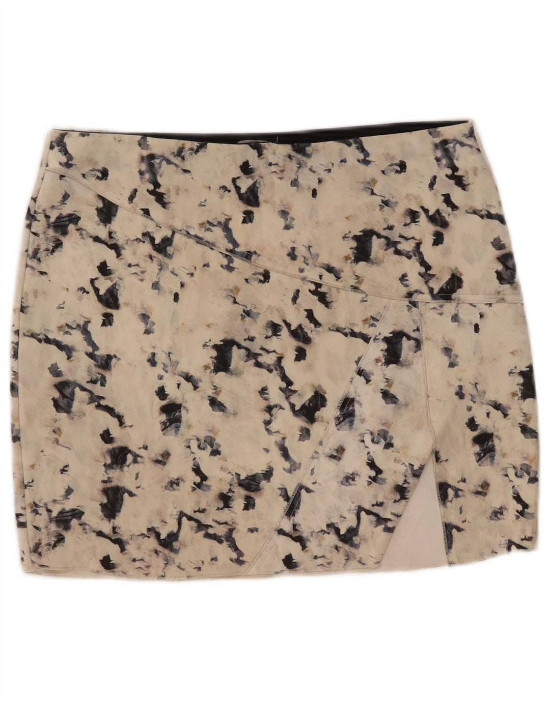 Zara Womens Abstract Pattern Mini Skirt Large W30 Beige