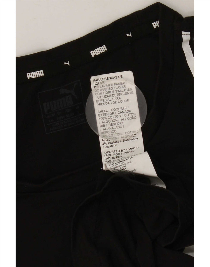 Puma Mens T-Shirt Top Large Black Colourblock Cotton